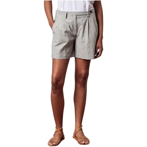 Bermuda Shorts mit lockerer Passform Baumwolle/Leinen , Damen, Größe: 2XS - Massimo Alba - Modalova