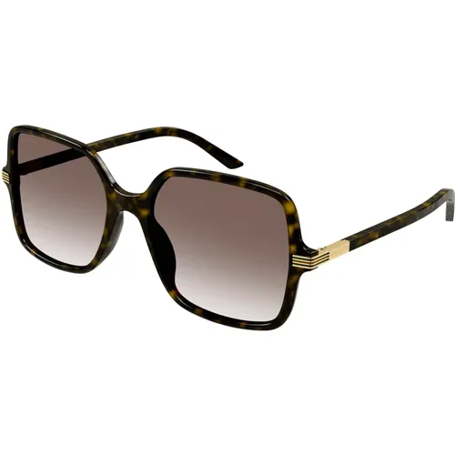 Stylish Sunglasses in Havana Gold/,/Grey Shaded Sunglasses - Gucci - Modalova