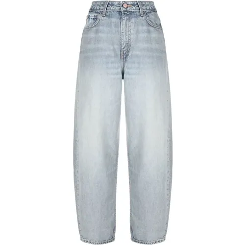 Cotton High-Waisted Tapered Jeans , female, Sizes: W25 - Ganni - Modalova