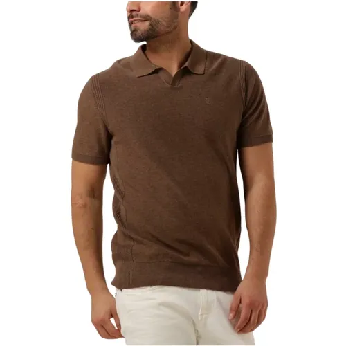 Braunes Poloshirt mit kurzen Ärmeln , Herren, Größe: 2XL - Dstrezzed - Modalova