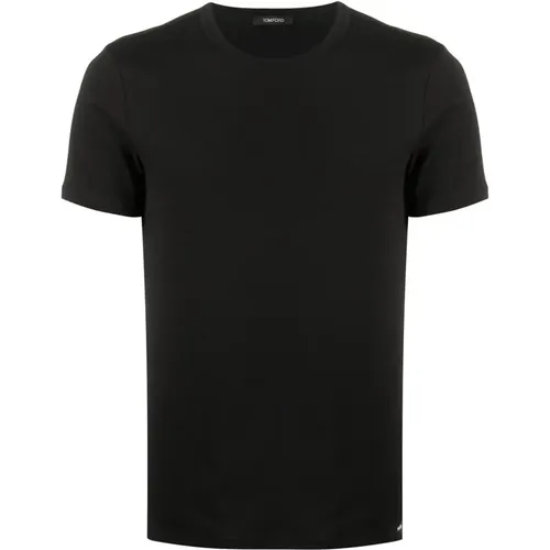 Schwarzes Baumwollmischung T-Shirt für Männer , Herren, Größe: XL - Tom Ford - Modalova