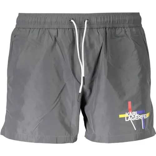 Herren Graue Badehose Boxershorts , Herren, Größe: M - Karl Lagerfeld - Modalova