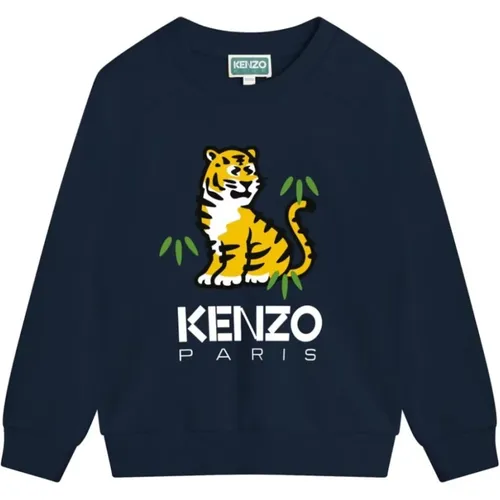Tiger Print Crew Neck Sweater Kenzo - Kenzo - Modalova