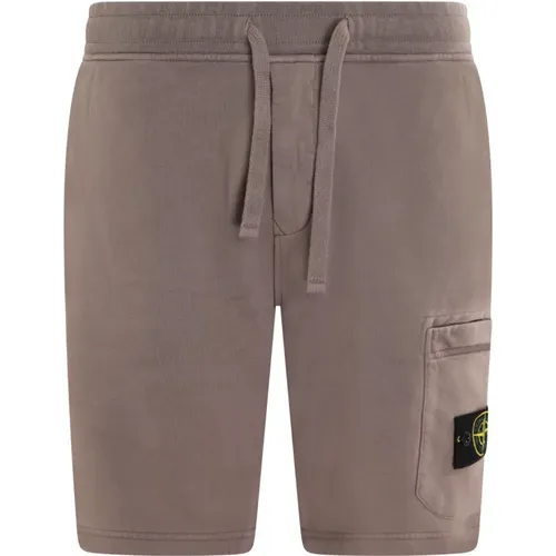 Logo-Patch Grey Shorts , male, Sizes: M, XL, S - Stone Island - Modalova