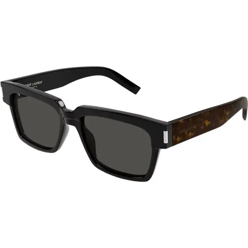 Vadim 002 Sonnenbrille Schwarz Havana Grau , Herren, Größe: 54 MM - Saint Laurent - Modalova