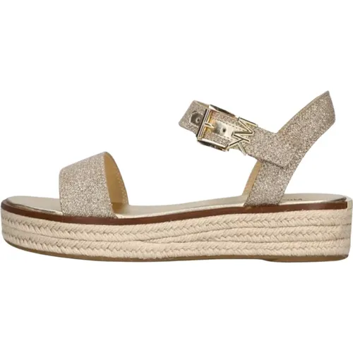 Gold Glitter Espadrille Sandalen , Damen, Größe: 38 EU - Michael Kors - Modalova