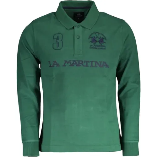 Langarm-Polo-Shirt mit Besticktem Logo , Herren, Größe: 2XL - LA MARTINA - Modalova
