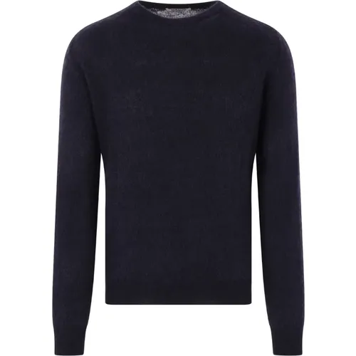 Navy Blauer Alpaka Strickpullover - Auralee - Modalova