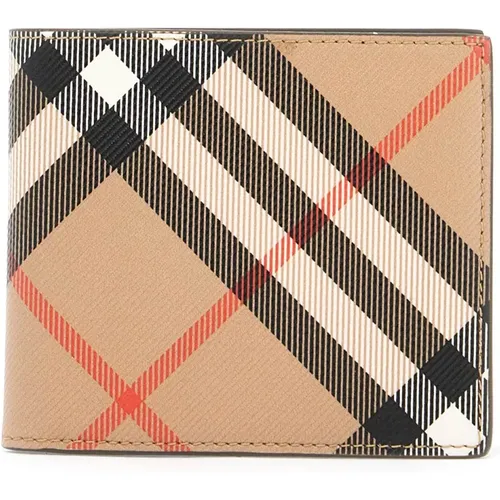 Book wallet in coated canvas bi-fold design , male, Sizes: ONE SIZE - Burberry - Modalova