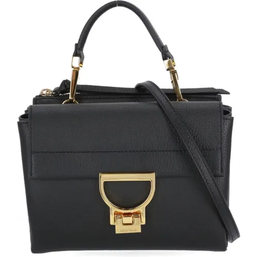 Schwarze Handtasche aus Pebble-Leder mit Abnehmbarem Riemen , Damen, Größe: ONE Size - Coccinelle - Modalova