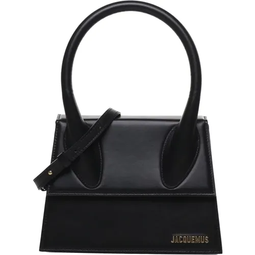 Leather Handbag with Magnetic Flap Closure , female, Sizes: ONE SIZE - Jacquemus - Modalova