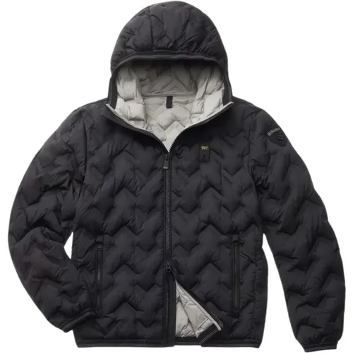 Puffer Coat with Angled Trim , male, Sizes: XL, M, 2XL, L, S - Blauer - Modalova