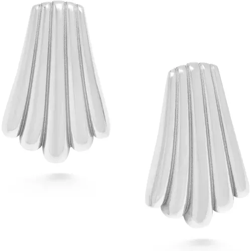 Womens Silver Calico Shell Earrings - Nialaya - Modalova