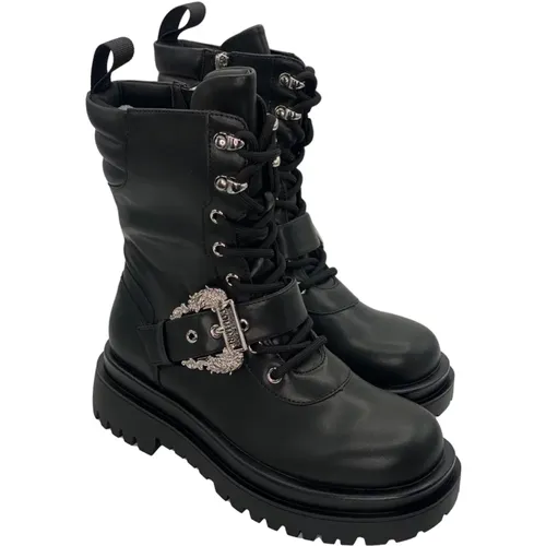 Egro Military Style Leather Boots , female, Sizes: 3 UK, 5 UK, 4 UK, 6 UK, 7 UK - Versace Jeans Couture - Modalova