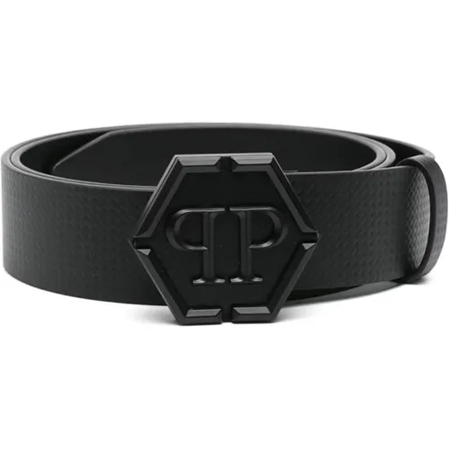 Stylish Leather Belt with Unique Design , male, Sizes: 110 CM, 115 CM, 100 CM, 120 CM - Philipp Plein - Modalova