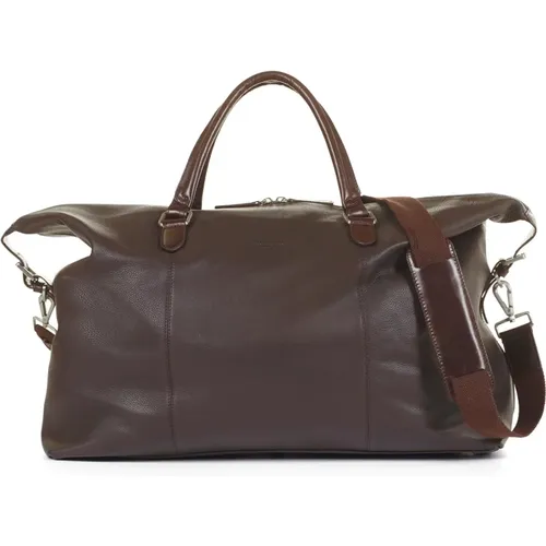Dark Leather Weekend Bag , male, Sizes: ONE SIZE - Howard London - Modalova