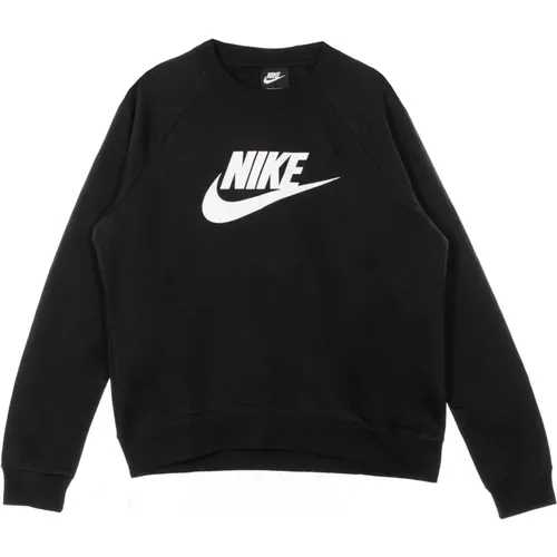 Hybrid Crewneck Sweatshirt Schwarz/Weiß , Damen, Größe: M - Nike - Modalova