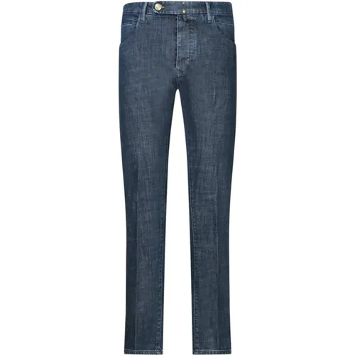 Slim Fit Blaue Jeans Aw24 , Herren, Größe: W33 - Incotex - Modalova