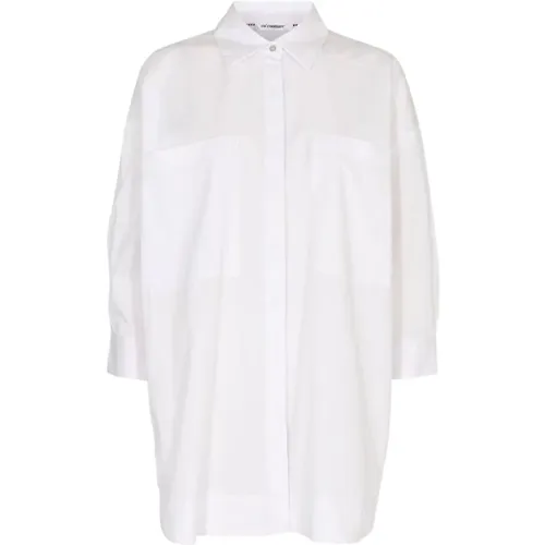 Weiße Baumwollknusprige Taschenbluse , Damen, Größe: L - Co'Couture - Modalova