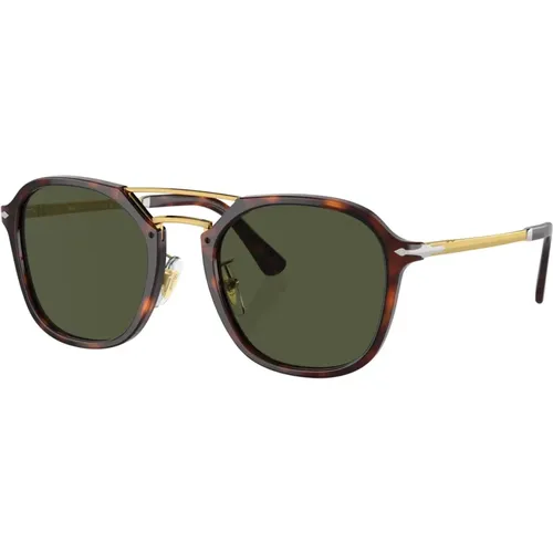 Havana/Green Sunglasses , unisex, Sizes: 55 MM - Persol - Modalova