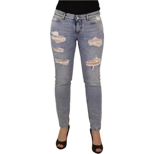 Blaue Low Waist Skinny Denim Jeans , Damen, Größe: S - Dolce & Gabbana - Modalova