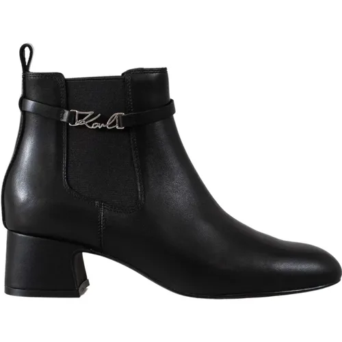 Moderne Klassische Leder Chelsea Stiefel , Damen, Größe: 36 EU - Karl Lagerfeld - Modalova