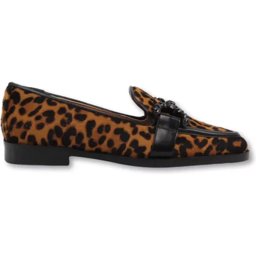 Leopardenmuster Loafer Stiefeletten , Damen, Größe: 40 EU - Roberto Festa - Modalova