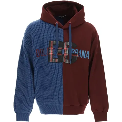 Kapuzen-Sweatshirt in gemischter Technik - Dolce & Gabbana - Modalova