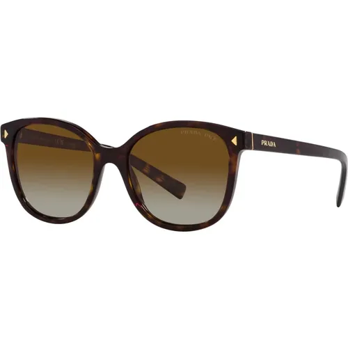 Tortoise/ Shaded Sunglasses , female, Sizes: 53 MM - Prada - Modalova