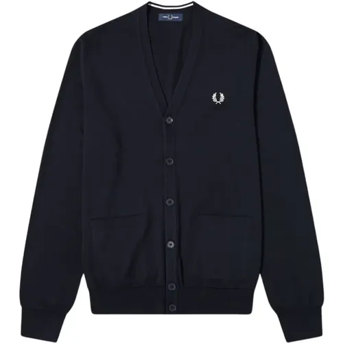 Modernist Merino Wool Cardigan , male, Sizes: M - Fred Perry - Modalova