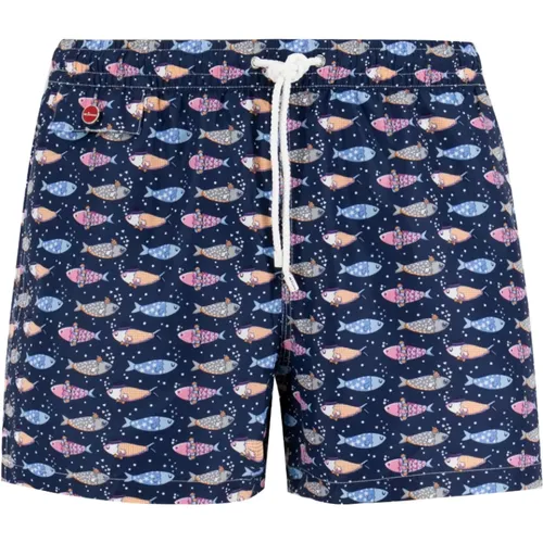 Abstract Pattern Swimwear Boxer Shorts , male, Sizes: 2XL, M, L, XL - Kiton - Modalova