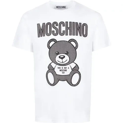 Teddy Bear Print Cotton T-shirt , male, Sizes: L, 2XL, M - Moschino - Modalova