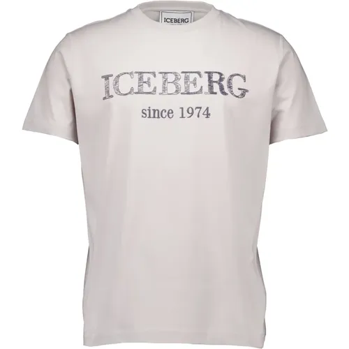 Grey T-shirt with 24i I1p , male, Sizes: M, L, XS, XL, S - Iceberg - Modalova