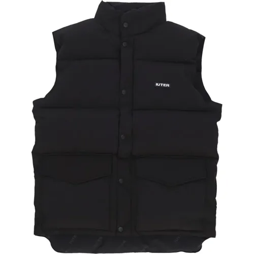 Schwarze Puff Vest Streetwear Jacke Mann , Herren, Größe: M - Iuter - Modalova