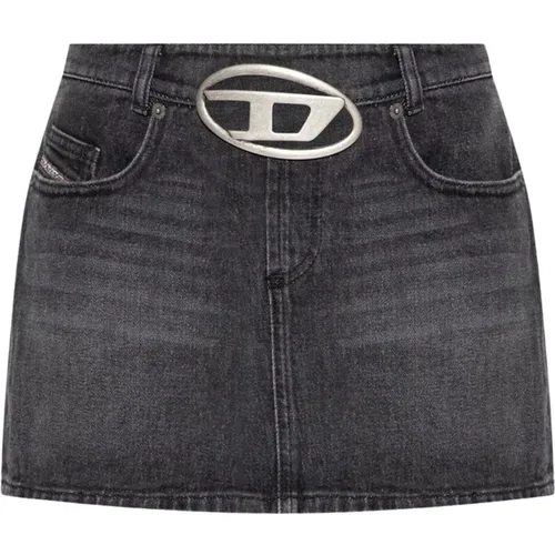 De-Ron-S2 mini denim skirt , female, Sizes: W29, W28, W27 - Diesel - Modalova