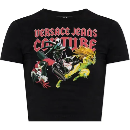 T-Shirt mit Druck , Damen, Größe: M - Versace Jeans Couture - Modalova