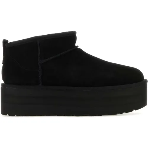 Klassische Schwarze Wildleder Plateau-Stiefeletten , Damen, Größe: 40 EU - Ugg - Modalova