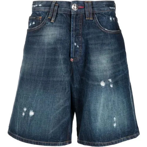 Denim Capri Shorts , male, Sizes: W32 - Philipp Plein - Modalova