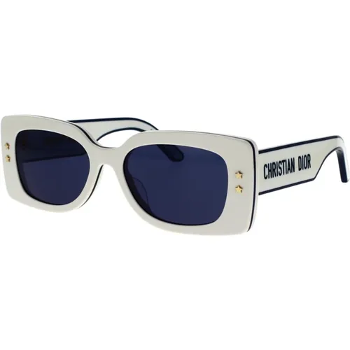 Bold and Modern Square Sunglasses with Blue Lenses , female, Sizes: 53 MM - Dior - Modalova