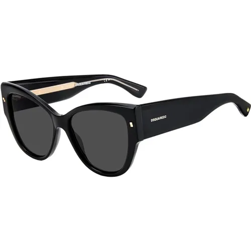 Schwarze/Graue Sonnenbrille , Damen, Größe: ONE Size - Dsquared2 - Modalova