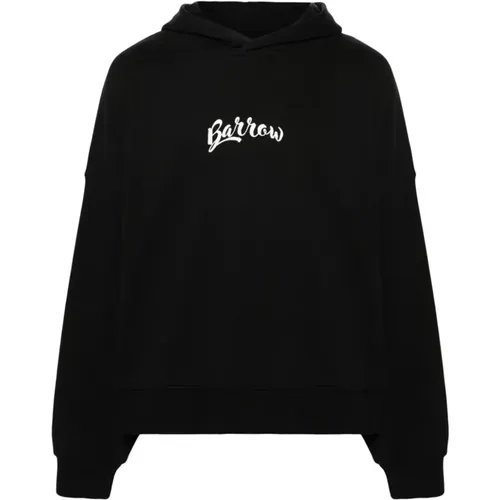 Sweater with Hood and Logo Detail , male, Sizes: L - Barrow - Modalova