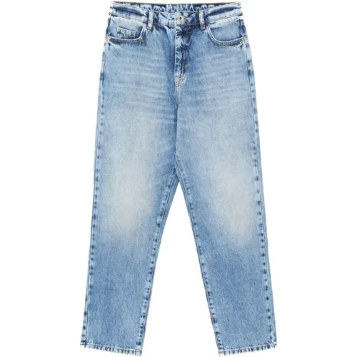 High Waist Tapered Denim Jeans - PATRIZIA PEPE - Modalova