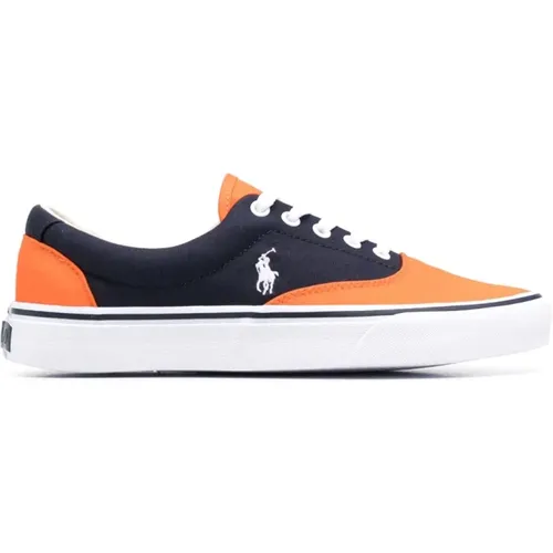 Navy/Orange Pony Sneakers , Herren, Größe: 40 EU - Polo Ralph Lauren - Modalova