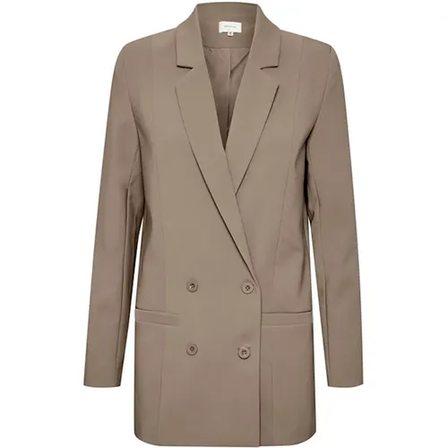 Boxy Style Blazer Earth , Damen, Größe: M - Gestuz - Modalova