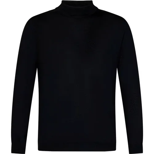 Schwarzer Merinowoll Rollkragenpullover - Low Brand - Modalova