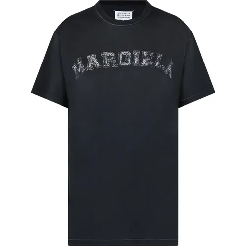 Schwarzes Gewaschenes T-Shirt , Herren, Größe: S - Maison Margiela - Modalova