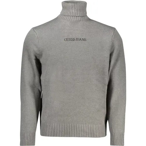 Grauer Pullover mit langen Ärmeln und Logo , Herren, Größe: S - Guess - Modalova