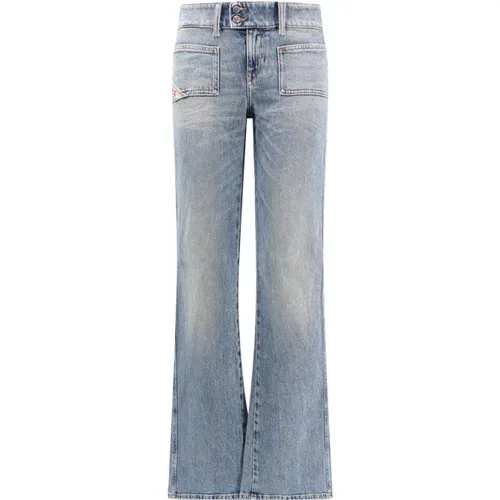 Blaue Jeans Niedrige Taille Gerades Bein , Damen, Größe: W27 - Diesel - Modalova