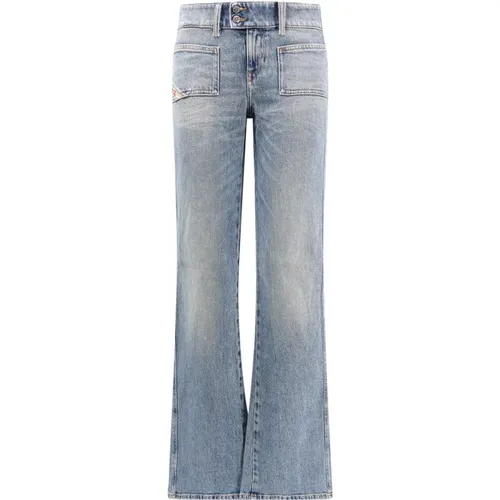 Blaue Jeans Niedrige Taille Gerades Bein , Damen, Größe: W28 - Diesel - Modalova