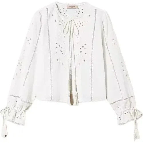 Embroidered Muslin Jacket , female, Sizes: XS, M, S - Twinset - Modalova